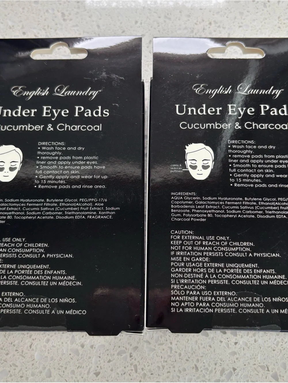 English Laundry Black Under Eye Pads - Cucumber & Charcoal 2 Boxes Sealed NWT